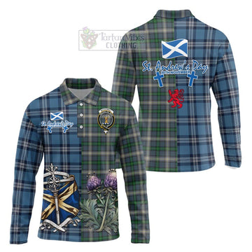 MacDowall (McDowall) Tartan Long Sleeve Polo Shirt Happy St. Andrew's Day Half Tartan Style Unisex - Tartan Vibes Clothing