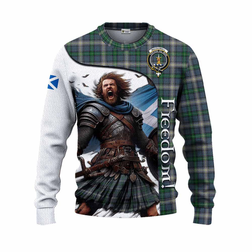 Tartan Vibes Clothing MacDowall (McDowall) Crest Tartan Knitted Sweater Inspired by the Freedom of Scottish Warrior