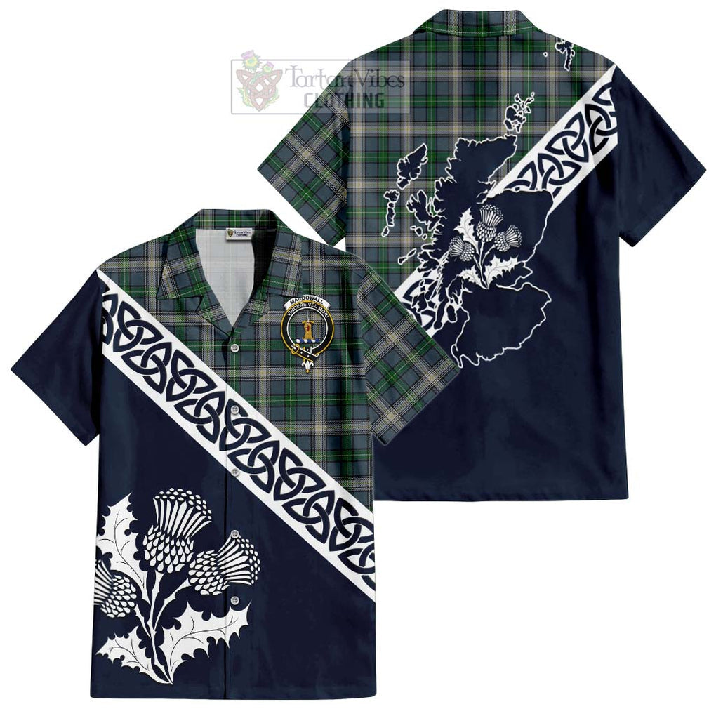 MacDowall (McDowall) Tartan Hawaiian Shirt Featuring Thistle and Scotland Map Kid - Tartan Vibes Clothing