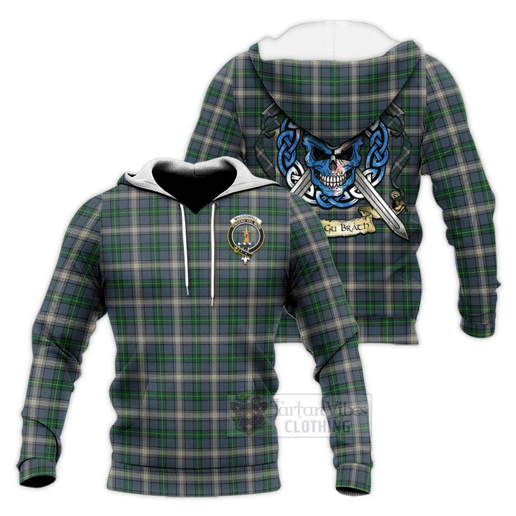 MacDowall (McDowall) Tartan Knitted Hoodie with Family Crest Celtic Skull Style Unisex Knitted Pullover Hoodie - Tartan Vibes Clothing