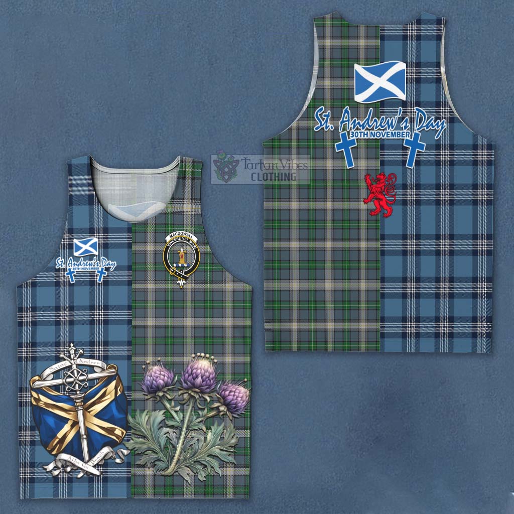 MacDowall (McDowall) Tartan Men's Tank Top Happy St. Andrew's Day Half Tartan Style Men - Tartan Vibes Clothing