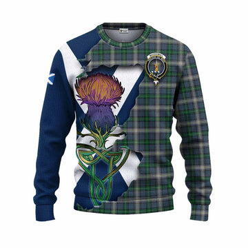 Tartan Vibes Clothing MacDowall (McDowall) Tartan Family Crest Knitted Sweater Scottish Thistle Celtic Inspired