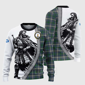 MacDowall (McDowall) Tartan Clan Crest Knitted Sweater with Highlander Warrior Celtic Style Unisex - Tartan Vibes Clothing