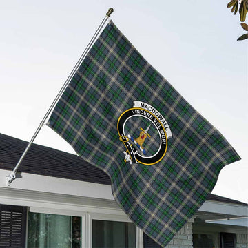 Tartan Vibes Clothing MacDowall (McDowall) Tartan House Flag with Family Crest