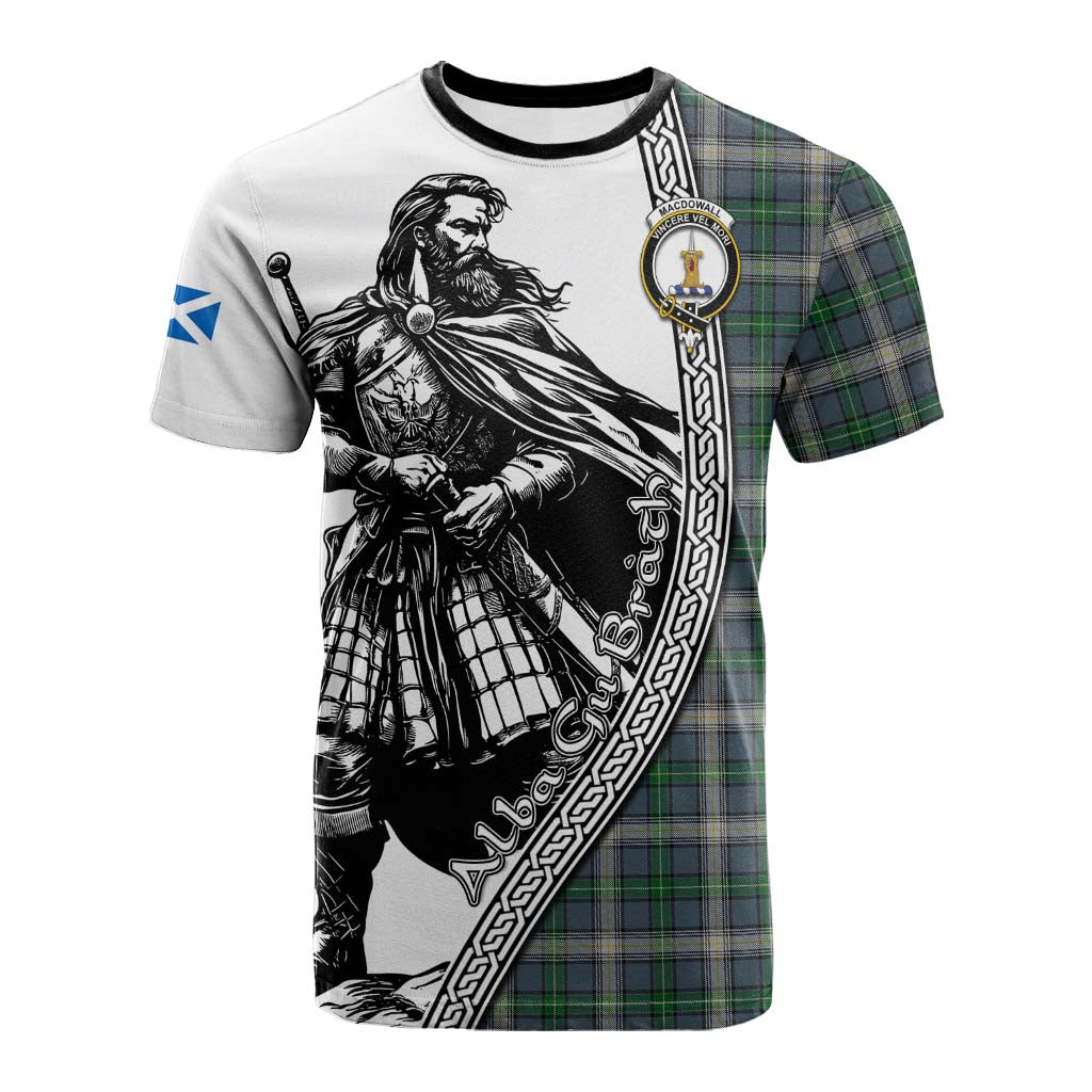 MacDowall (McDowall) Tartan Clan Crest Cotton T-shirt with Highlander Warrior Celtic Style Kid's Shirt - Tartan Vibes Clothing