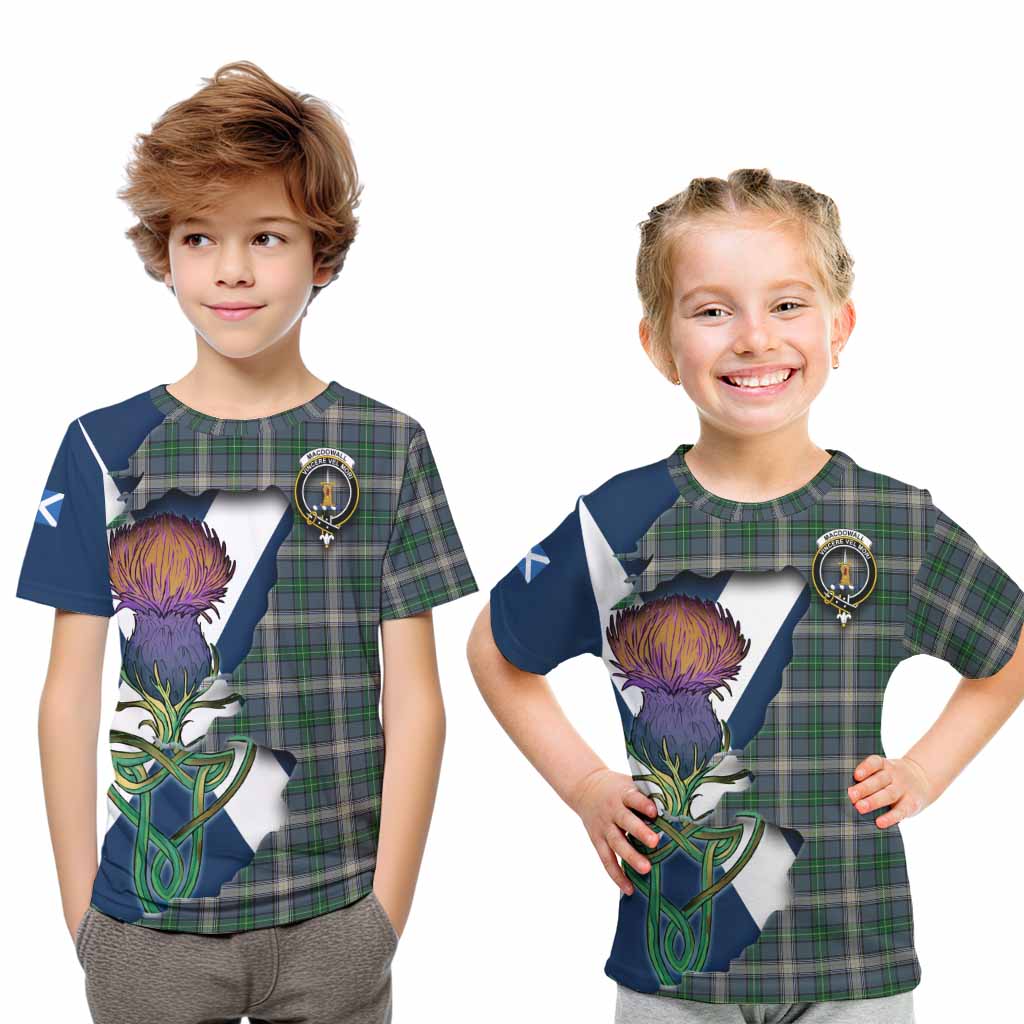 MacDowall (McDowall) Tartan Family Crest Kid T-Shirt Scottish Thistle Celtic Inspired Youth XL Size14 - Tartan Vibes Clothing