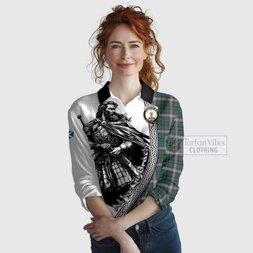 MacDowall (McDowall) Tartan Clan Crest Women's Casual Shirt with Highlander Warrior Celtic Style Female - Tartan Vibes Clothing