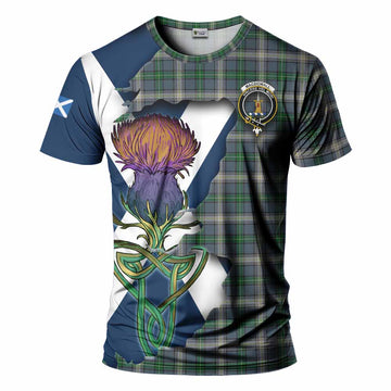 MacDowall (McDowall) Tartan Family Crest T-Shirt Scottish Thistle Celtic Inspired