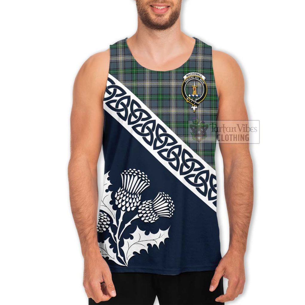 MacDowall (McDowall) Tartan Men's Tank Top Featuring Thistle and Scotland Map Men - Tartan Vibes Clothing