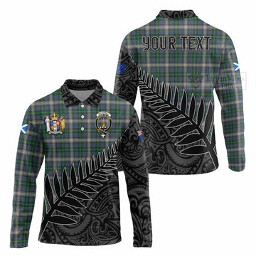 MacDowall (McDowall) Crest Tartan Long Sleeve Polo Shirt with New Zealand Silver Fern Half Style Unisex - Tartan Vibes Clothing