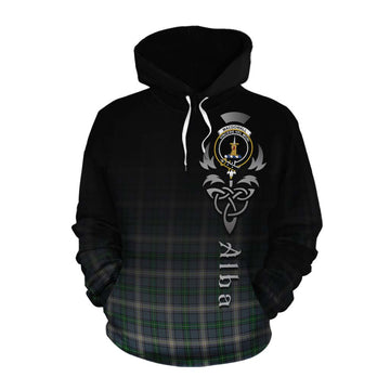 Tartan Vibes Clothing MacDowall (McDowall) Tartan Cotton Hoodie Featuring Alba Gu Brath Family Crest Celtic Inspired