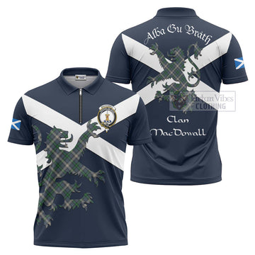 MacDowall (McDowall) Tartan Lion Rampant Zipper Polo Shirt Proudly Display Your Heritage with Alba Gu Brath and Clan Name Unisex - Tartan Vibes Clothing