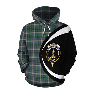 MacDowall (McDowall) Tartan Cotton Hoodie with Family Crest Circle Style Pullover Hoodie XS - Tartan Vibes Clothing