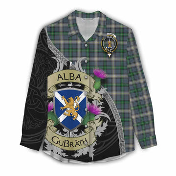 MacDowall (McDowall) Tartan Family Crest Women's Casual Shirt Lion Rampant Royal Thistle Shield Celtic Inspired Female - Tartan Vibes Clothing