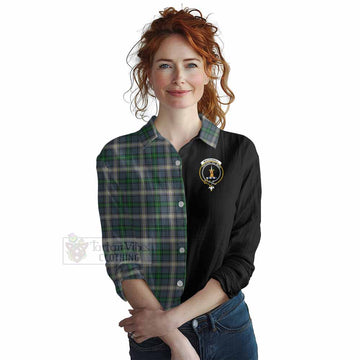 MacDowall (McDowall) Tartan Women's Casual Shirt with Family Crest and Half Of Me Style Female - Tartan Vibes Clothing