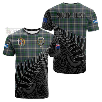 MacDowall (McDowall) Crest Tartan Cotton T-shirt with New Zealand Silver Fern Half Style Kid's Shirt - Tartan Vibes Clothing