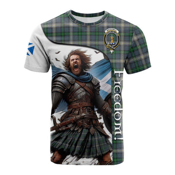 Tartan Vibes Clothing MacDowall (McDowall) Crest Tartan Cotton T-shirt Inspired by the Freedom of Scottish Warrior