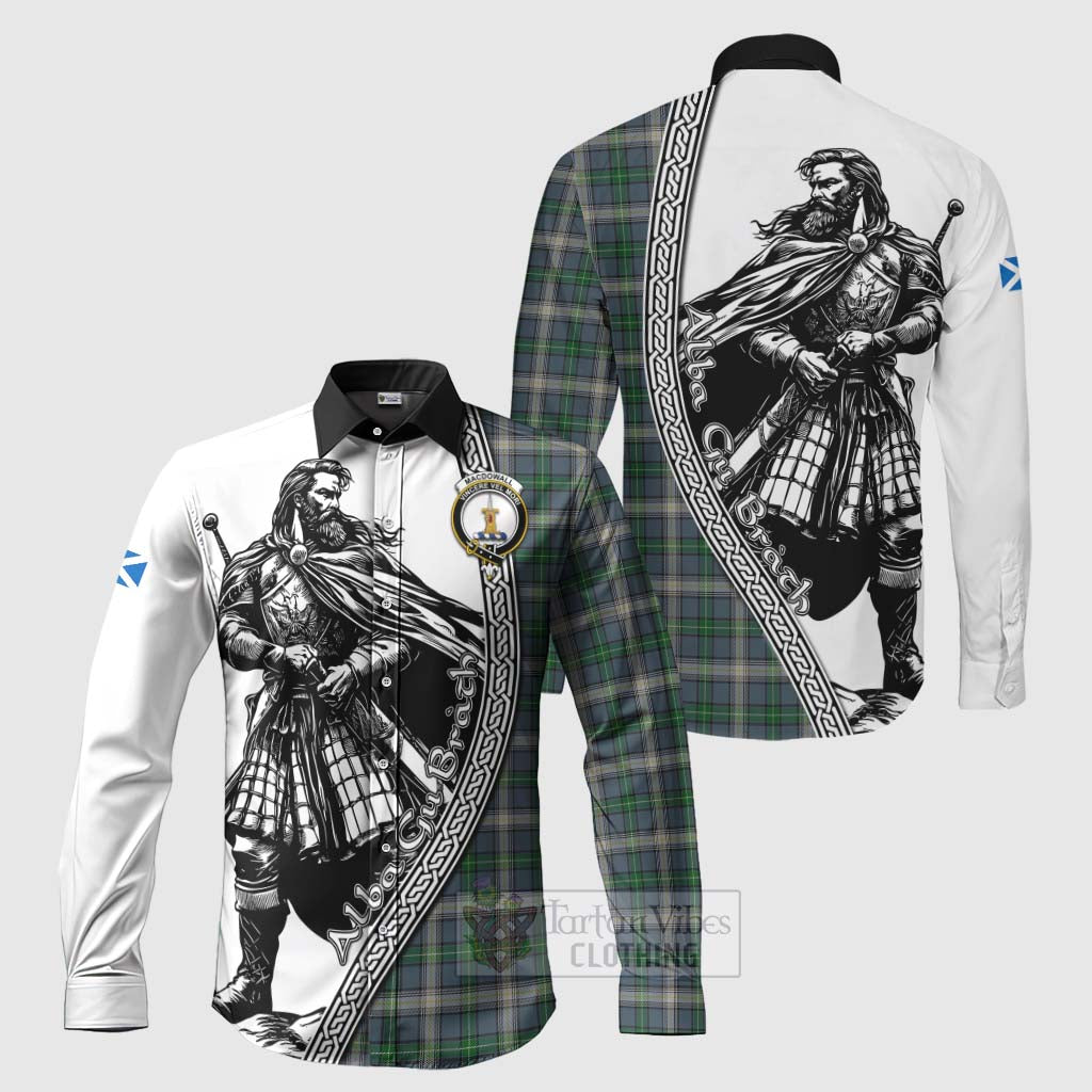 MacDowall (McDowall) Tartan Clan Crest Long Sleeve Button Shirt with Highlander Warrior Celtic Style Men's Shirt S - Tartan Vibes Clothing