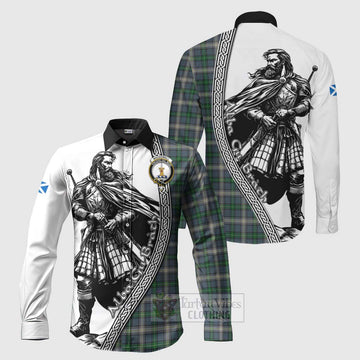 MacDowall (McDowall) Tartan Clan Crest Long Sleeve Button Shirt with Highlander Warrior Celtic Style Men's Shirt S - Tartan Vibes Clothing