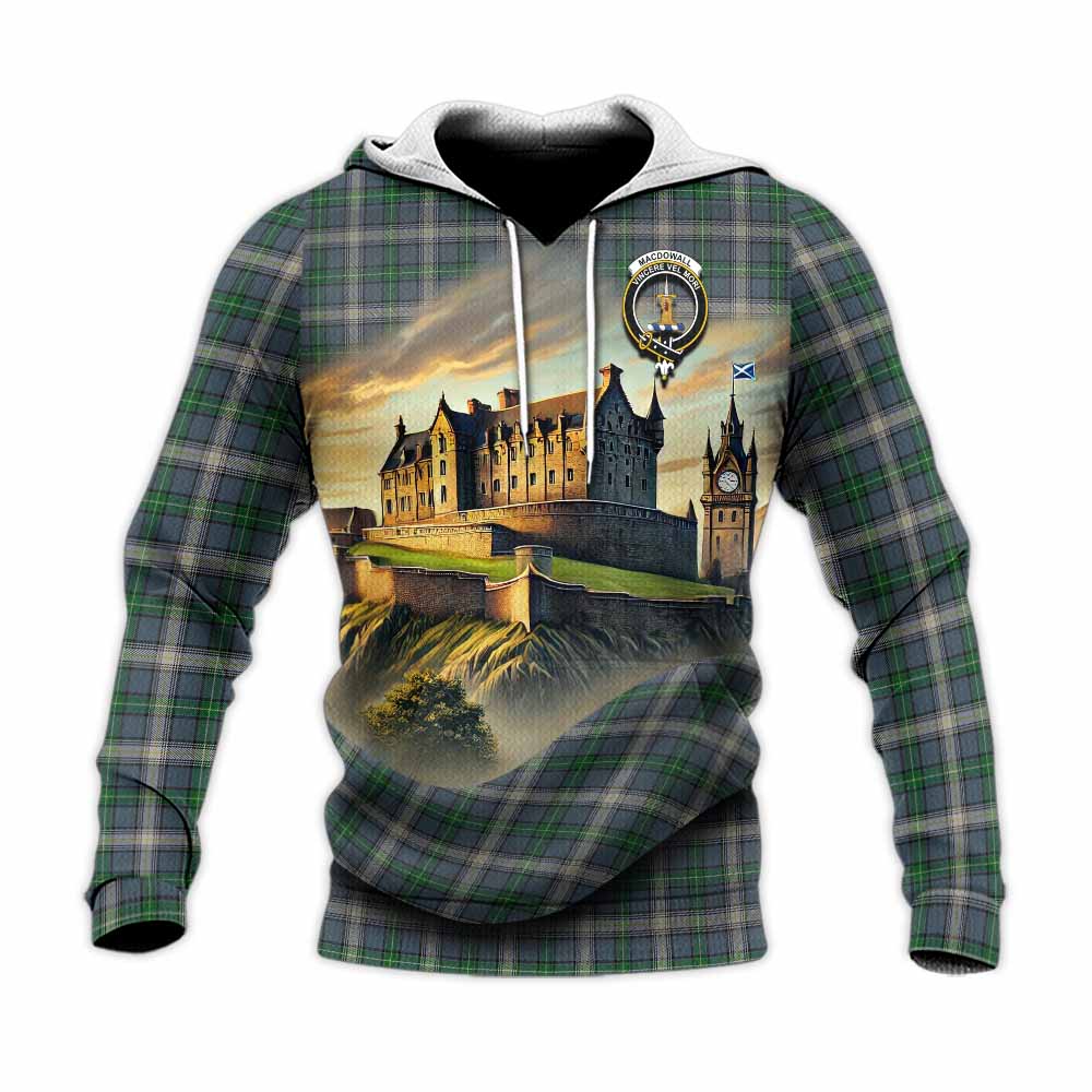 MacDowall (McDowall) Tartan Family Crest Knitted Hoodie with Scottish Ancient Castle Style Unisex Knitted Pullover Hoodie - Tartan Vibes Clothing