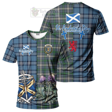 MacDowall (McDowall) Tartan T-Shirt Happy St. Andrew's Day Half Tartan Style