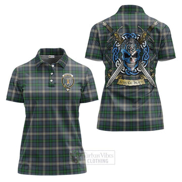 MacDowall (McDowall) Tartan Women's Polo Shirt with Family Crest Celtic Skull Style Women - Tartan Vibes Clothing