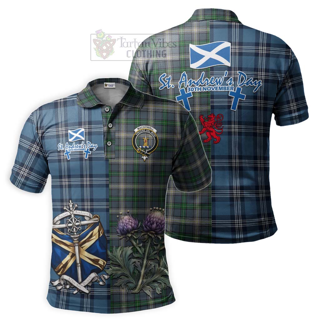 MacDowall (McDowall) Tartan Polo Shirt Happy St. Andrew's Day Half Tartan Style Kid - Tartan Vibes Clothing