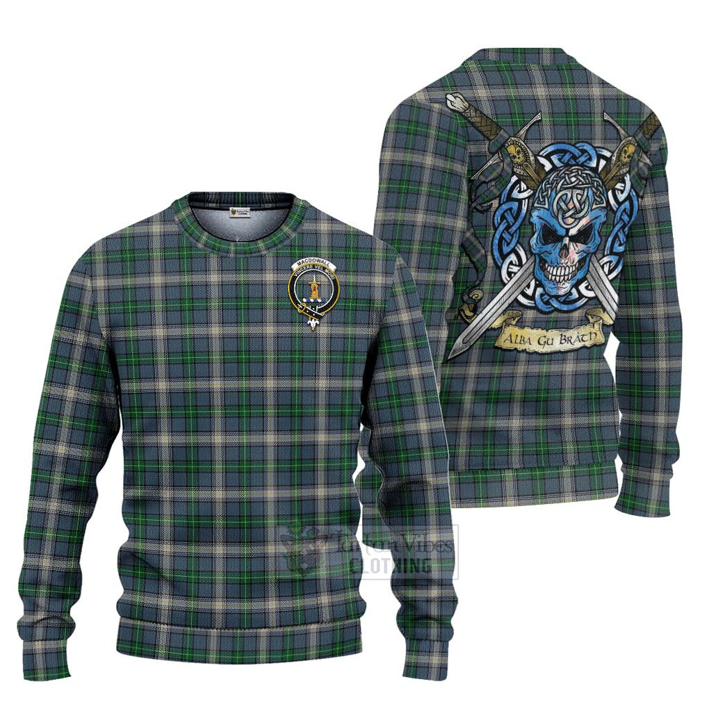 MacDowall (McDowall) Tartan Ugly Sweater with Family Crest Celtic Skull Style Unisex - Tartan Vibes Clothing