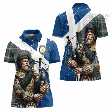MacDowall (McDowall) Tartan Women's Polo Shirt with Family Crest Scottish Bagpiper Vibes Women - Tartan Vibes Clothing