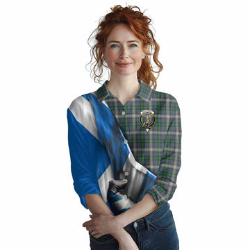 MacDowall (McDowall) Tartan Women's Casual Shirt with Family Crest Scotland Patriotic Style Female - Tartan Vibes Clothing
