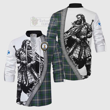 MacDowall (McDowall) Tartan Clan Crest Ghillie Kilt Shirt with Highlander Warrior Celtic Style Men - Tartan Vibes Clothing