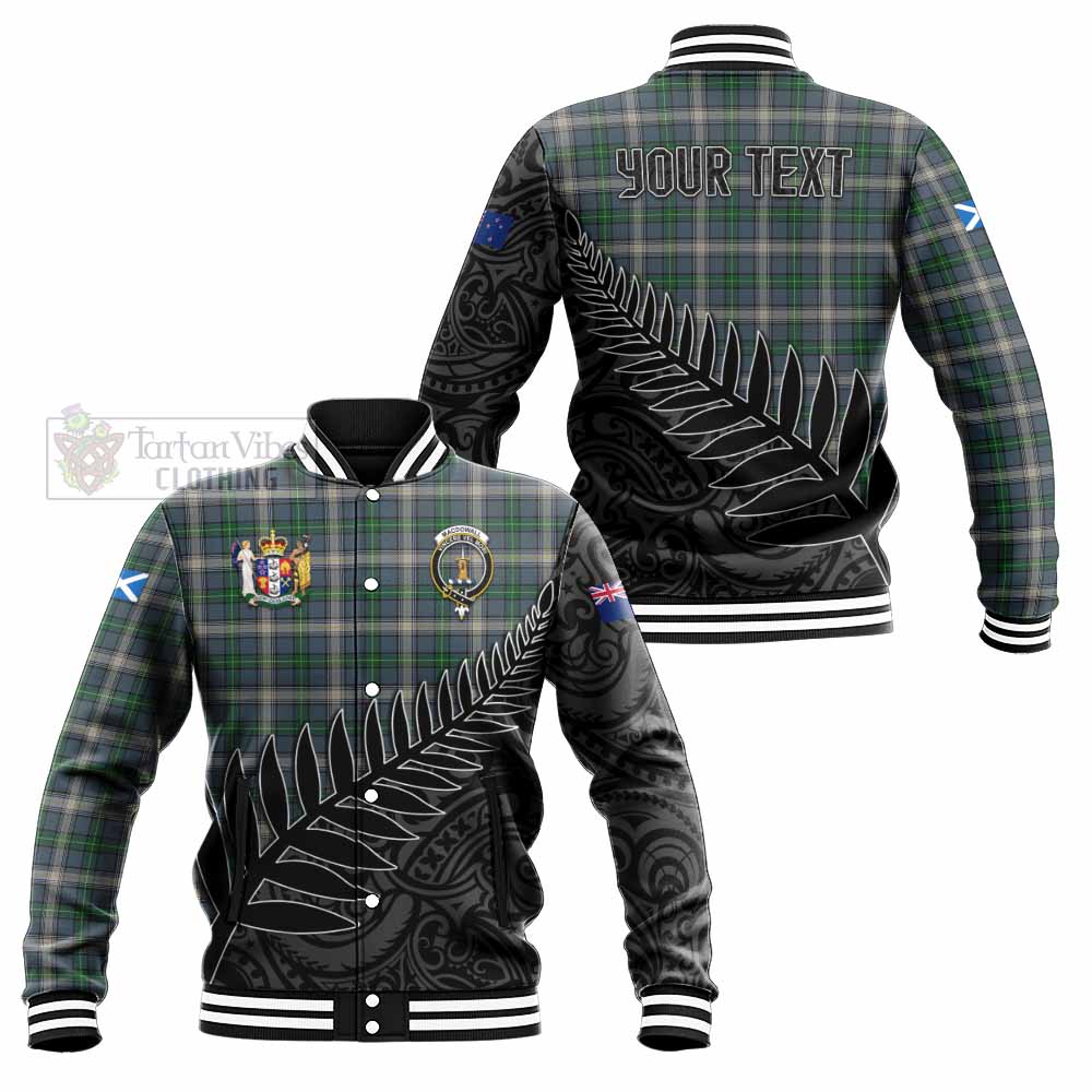 MacDowall (McDowall) Crest Tartan Baseball Jacket with New Zealand Silver Fern Half Style Unisex - Tartan Vibes Clothing