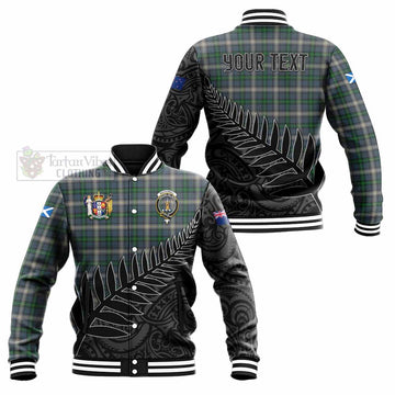 MacDowall (McDowall) Crest Tartan Baseball Jacket with New Zealand Silver Fern Half Style Unisex - Tartan Vibes Clothing