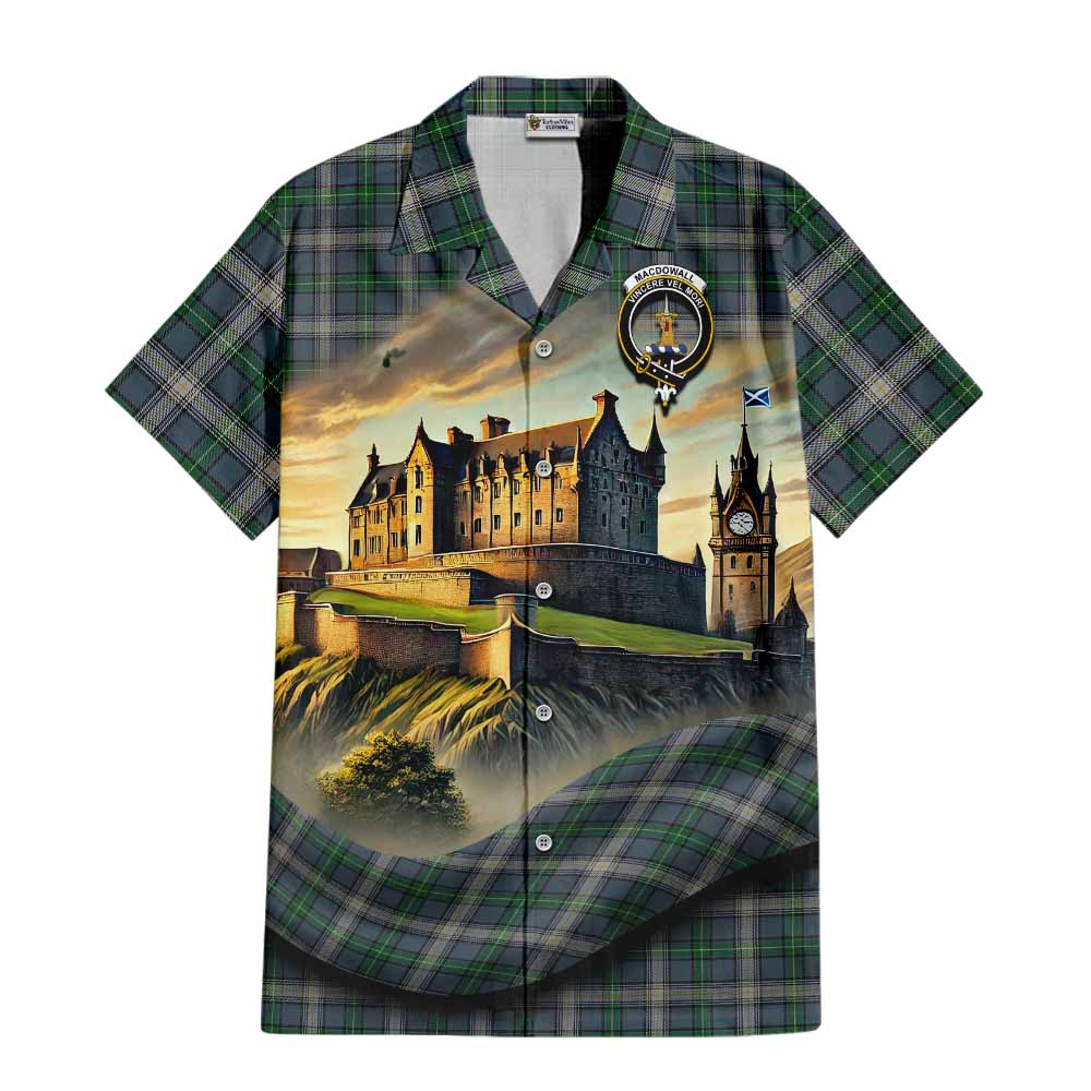 MacDowall (McDowall) Tartan Family Crest Hawaiian Shirt with Scottish Ancient Castle Style Kid - Tartan Vibes Clothing
