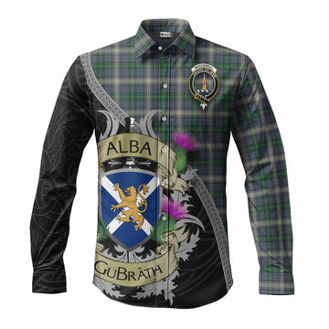MacDowall (McDowall) Tartan Family Crest Long Sleeve Button Shirt Lion Rampant Royal Thistle Shield Celtic Inspired Men's Shirt S - Tartan Vibes Clothing