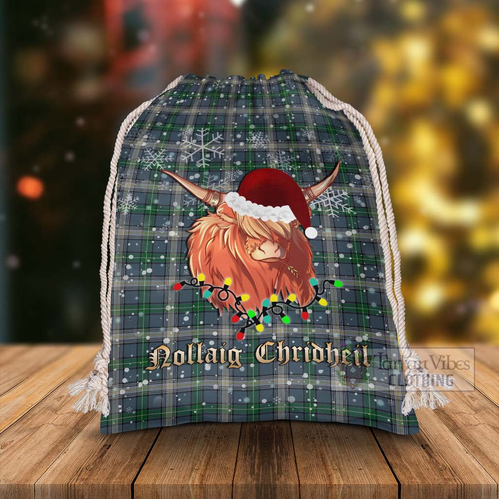 MacDowall (McDowall) Tartan Christmas Santa's Bag with Twinkle Highland Cattle - Tartan Vibes Clothing