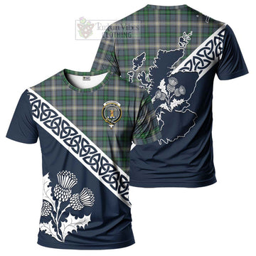 MacDowall (McDowall) Tartan T-Shirt Featuring Thistle and Scotland Map