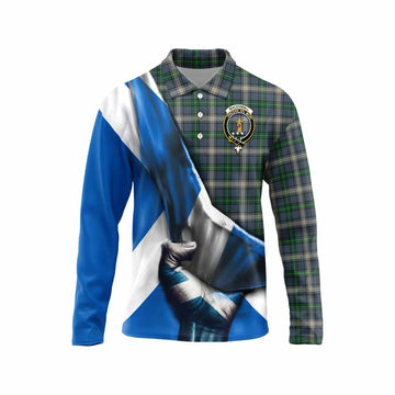 MacDowall (McDowall) Tartan Long Sleeve Polo Shirt with Family Crest Scotland Patriotic Style Unisex - Tartan Vibes Clothing