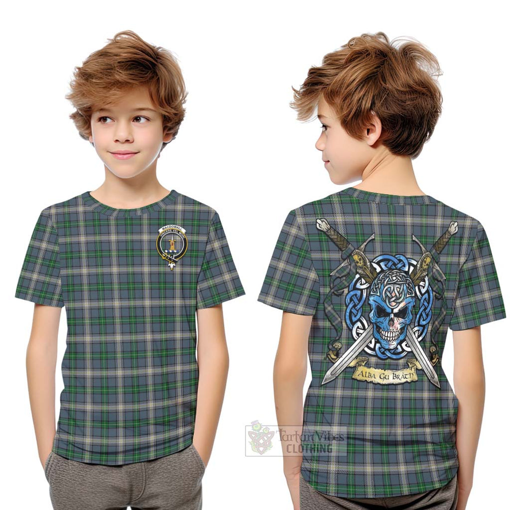 MacDowall (McDowall) Tartan Kid T-Shirt with Family Crest Celtic Skull Style Youth XL Size14 - Tartan Vibes Clothing