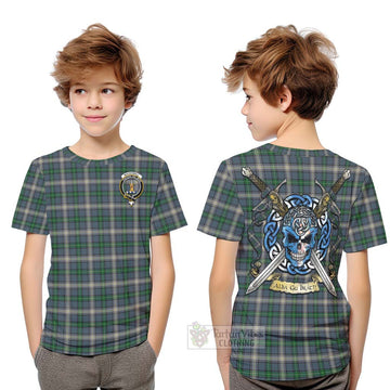 MacDowall (McDowall) Tartan Kid T-Shirt with Family Crest Celtic Skull Style Youth XL Size14 - Tartan Vibes Clothing