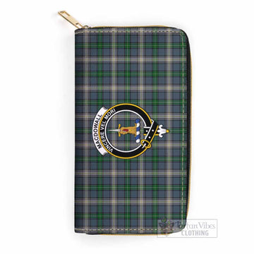 Tartan Vibes Clothing MacDowall (McDowall) Tartan Women's Leather Wallet with Family Crest