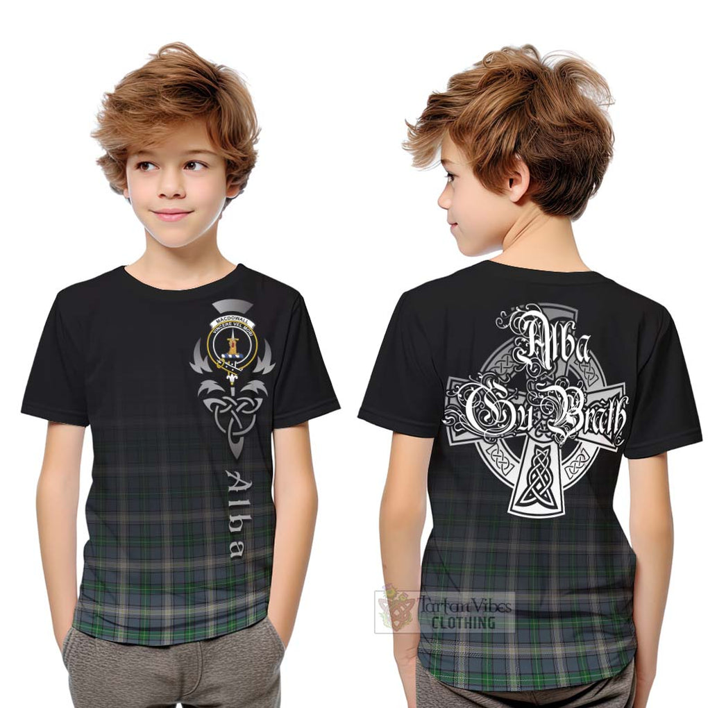 MacDowall (McDowall) Tartan Kid T-Shirt Featuring Alba Gu Brath Family Crest Celtic Inspired Youth XL Size14 - Tartan Vibes Clothing