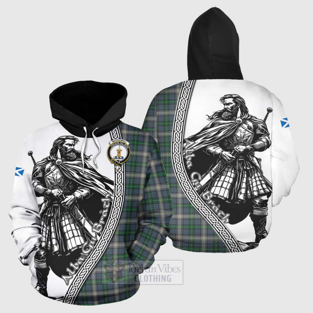 MacDowall (McDowall) Tartan Clan Crest Hoodie with Highlander Warrior Celtic Style Zip Hoodie - Tartan Vibes Clothing