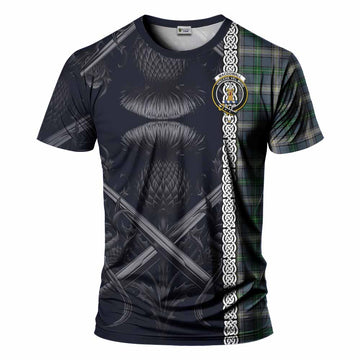 MacDowall (McDowall) Tartan T-Shirt with Family Crest Cross Sword Thistle Celtic Vibes
