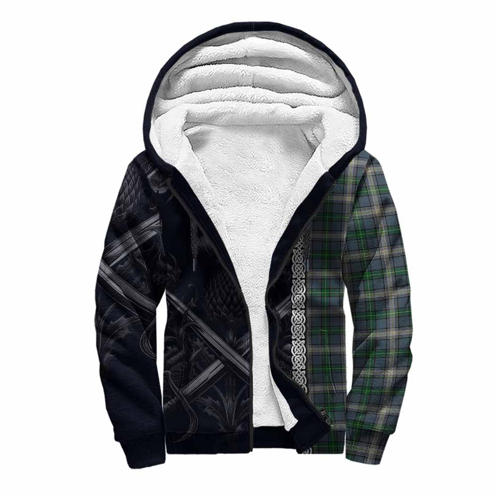 MacDowall (McDowall) Tartan Sherpa Hoodie with Family Crest Cross Sword Thistle Celtic Vibes Unisex S - Tartan Vibes Clothing