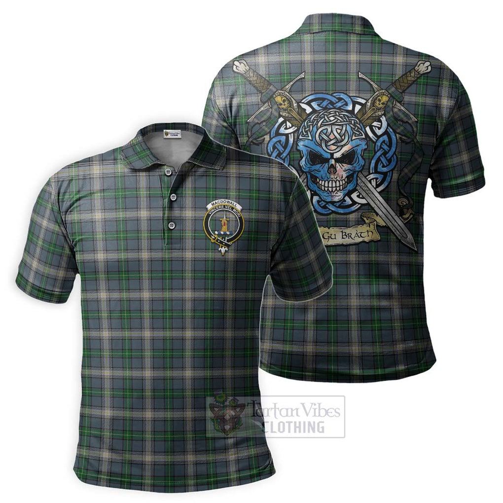 MacDowall (McDowall) Tartan Polo Shirt with Family Crest Celtic Skull Style Kid - Tartan Vibes Clothing