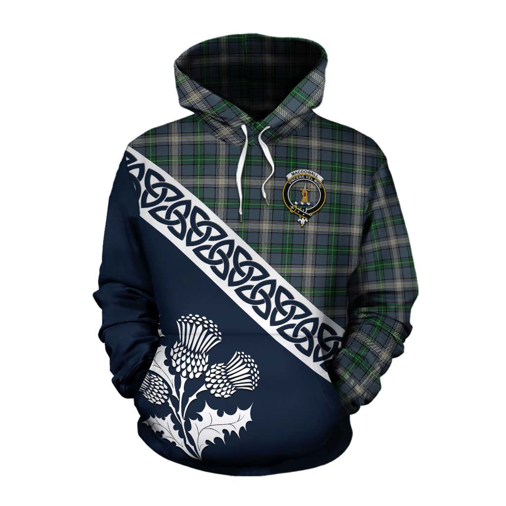 MacDowall (McDowall) Tartan Cotton Hoodie Featuring Thistle and Scotland Map Pullover Hoodie XS - Tartan Vibes Clothing