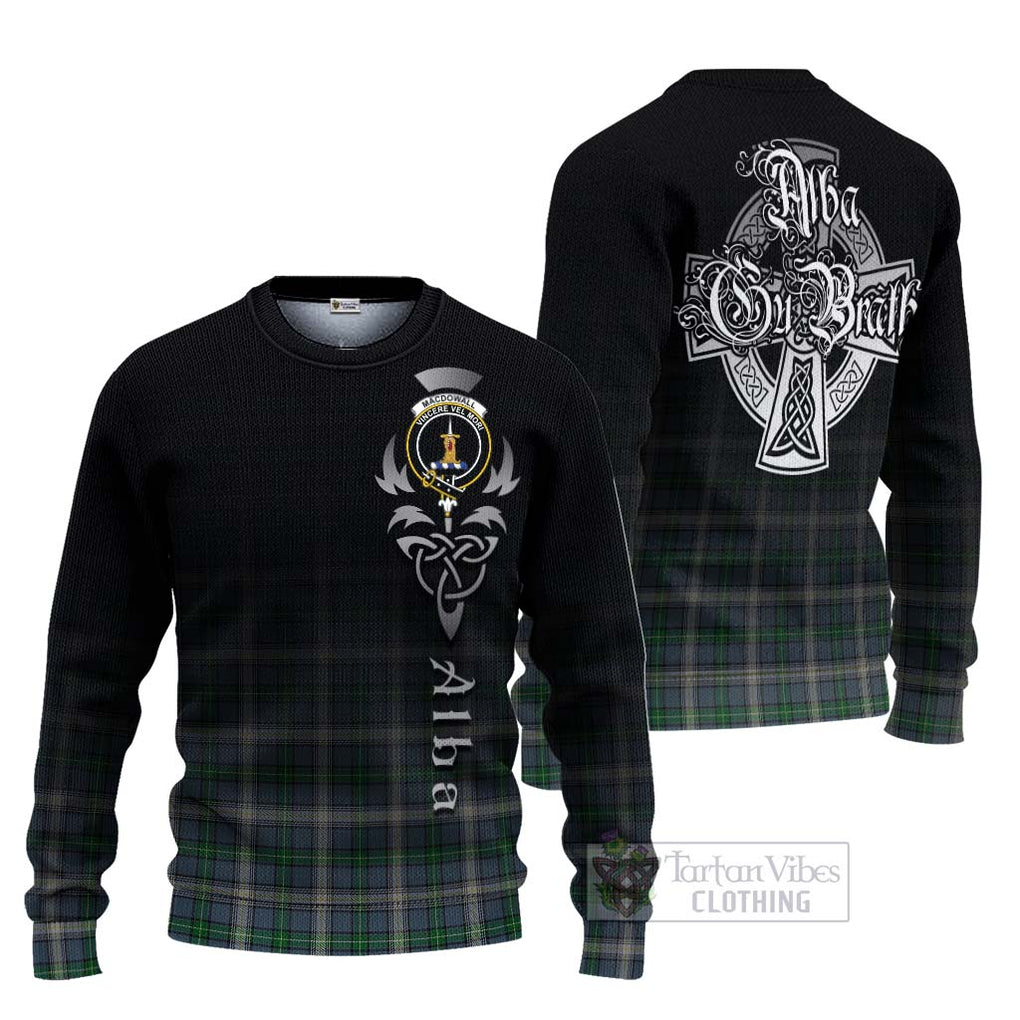 MacDowall (McDowall) Tartan Ugly Sweater Featuring Alba Gu Brath Family Crest Celtic Inspired Unisex - Tartan Vibes Clothing