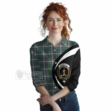 MacDowall (McDowall) Tartan Women's Casual Shirt with Family Crest Circle Style Female - Tartan Vibes Clothing