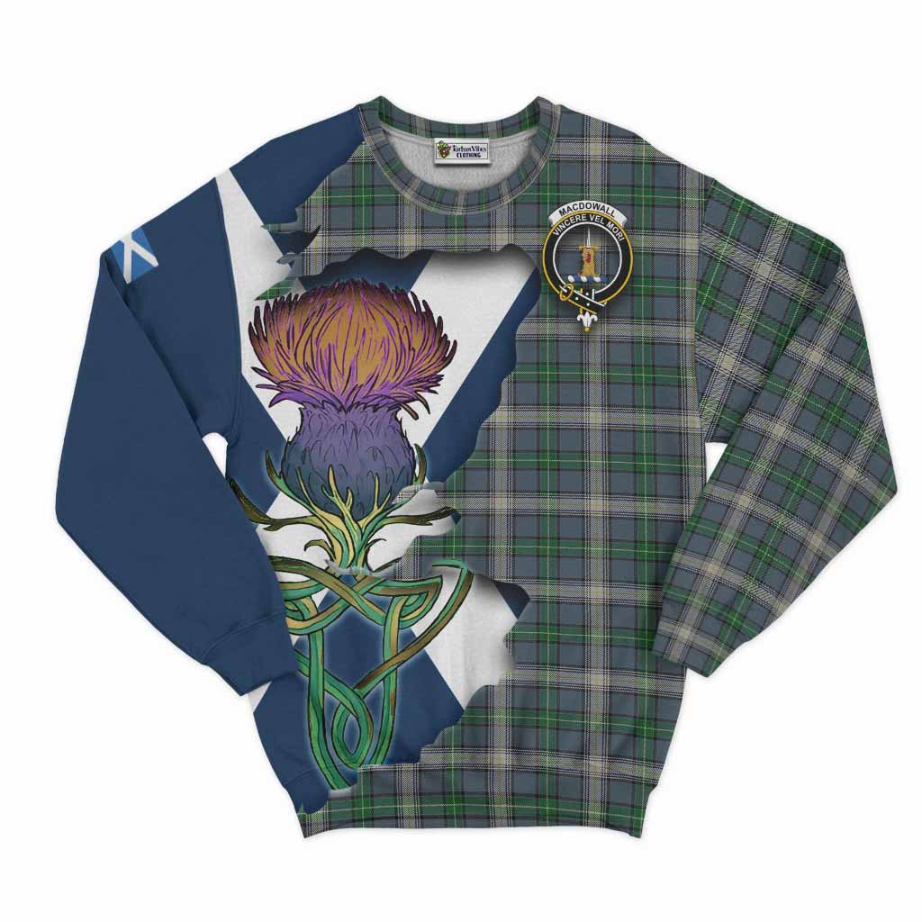 Tartan Vibes Clothing MacDowall (McDowall) Tartan Family Crest Sweatshirt Scottish Thistle Celtic Inspired